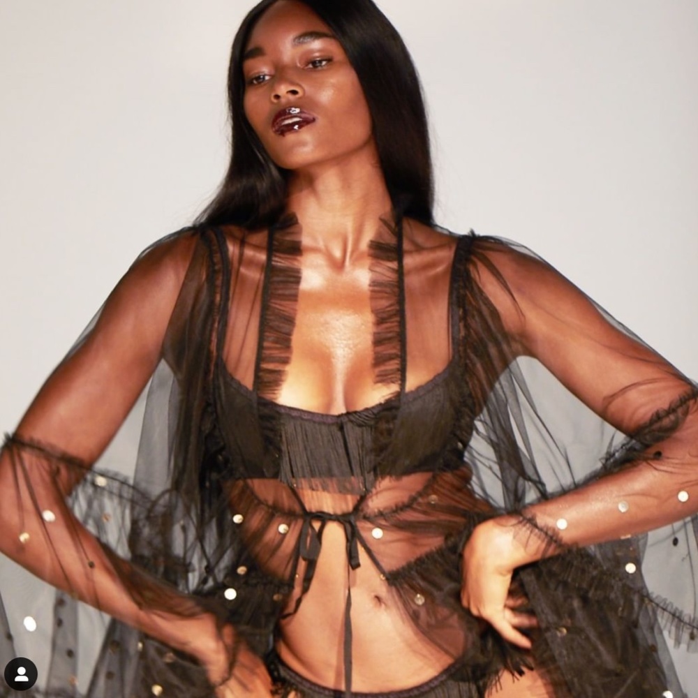 NWT Agent Provocateur Roanne Long Black Gown L - Picture 4 of 6